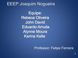 EEEP Joaquim Nogueira 
1 
Professor: Felipe Ferreira 
 