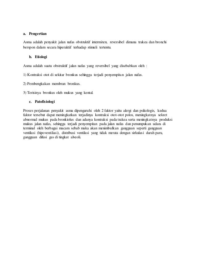 Laporan Pendahuluan Asma Pada Lansia Seputar Laporan
