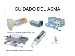 CUIDADO DEL ASMA
Aerocamber - Inhalador presurizado - Bottle mask
Espirómetro- Medidor de pico flujo - Nebulizador
 