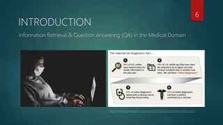 INTRODUCTION
Information Retrieval & Question Answering (QA) in the Medical Domain
6
https://www.pewresearch.org/internet/2013/01/15/health-online-2013/
 