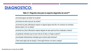 DIAGNOSTICO:
Guía Española para el manejo del asma GEMA
 