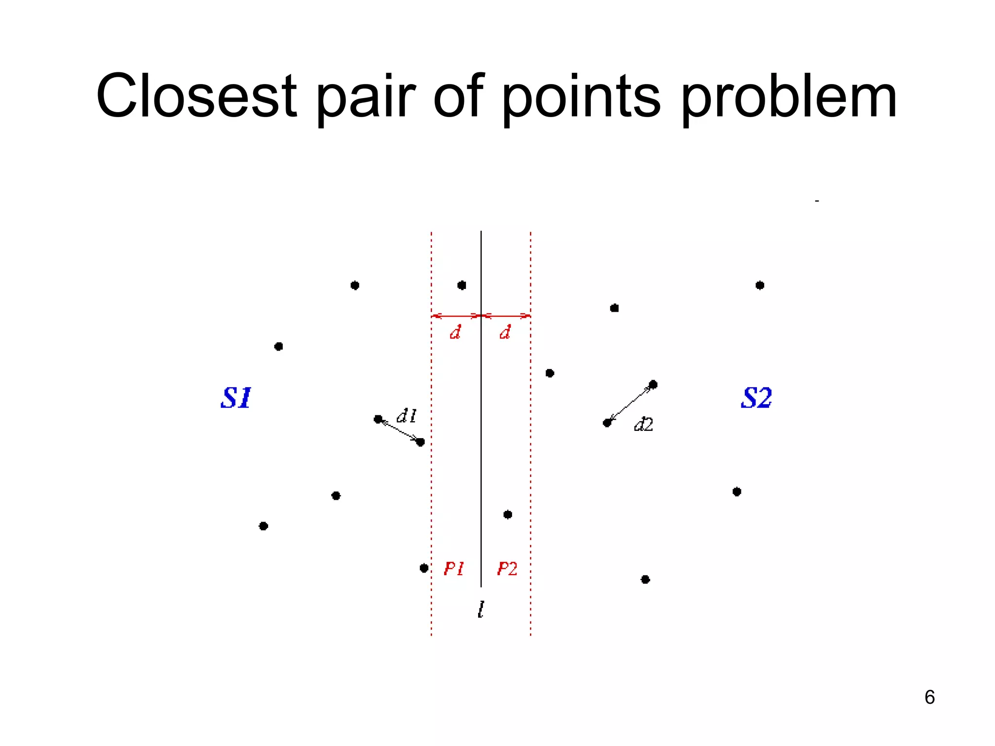 6
Closest pair of points problem
 