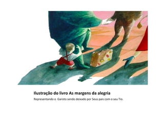 Ilustração do livro As margens da alegria
Representando o Garoto sendo deixado por Seus pais com o seu Tio.
 