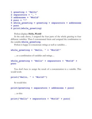 🐍 hello, world! in different ways (python) ~... A smarter way to learn python (en) | PDF
