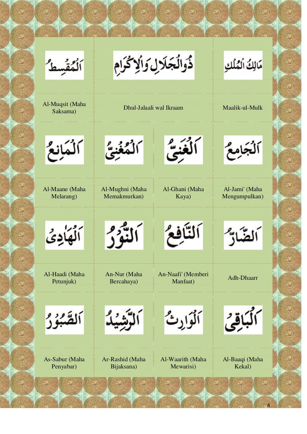 Asma'ul Husna (Namanama Allah)