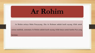 asmaul husna presentasi kelas pembelajaran | PPTX