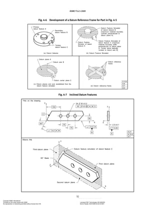 ASME Y14.5-2009
52
Fig. 4-6 Development of a Datum Reference Frame for Part in Fig. 4-5
Fig. 4-7 Inclined Datum Features
Copyright ASME International
Provided by IHS under license with ASME Licensee=FMC Technologies /5914950002
Not for Resale, 05/07/2009 00:24:44 MDT
No reproduction or networking permitted without license from IHS
--`,,`,,,``,`,``,,``,`,`,,,`,`,`-`-`,,`,,`,`,,`---
 