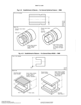 ASME Y14.5-2009
56
Fig. 4-13 Establishment of Datums — For External Datum Width — RMB
Fig. 4-12 Establishment of Datums — For Internal Cylindrical Feature — RMB
Copyright ASME International
Provided by IHS under license with ASME Licensee=FMC Technologies /5914950002
Not for Resale, 05/07/2009 00:24:44 MDT
No reproduction or networking permitted without license from IHS
--`,,`,,,``,`,``,,``,`,`,,,`,`,`-`-`,,`,,`,`,,`---
 