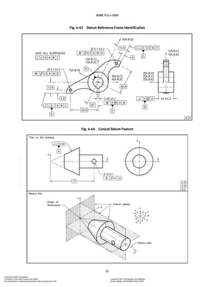 ASME Y14.5-2009
82
Fig. 4-43 Datum Reference Frame Identification
Fig. 4-44 Conical Datum Feature
Copyright ASME International
Provided by IHS under license with ASME Licensee=FMC Technologies /5914950002
Not for Resale, 05/07/2009 00:24:44 MDT
No reproduction or networking permitted without license from IHS
--`,,`,,,``,`,``,,``,`,`,,,`,`,`-`-`,,`,,`,`,,`---
 