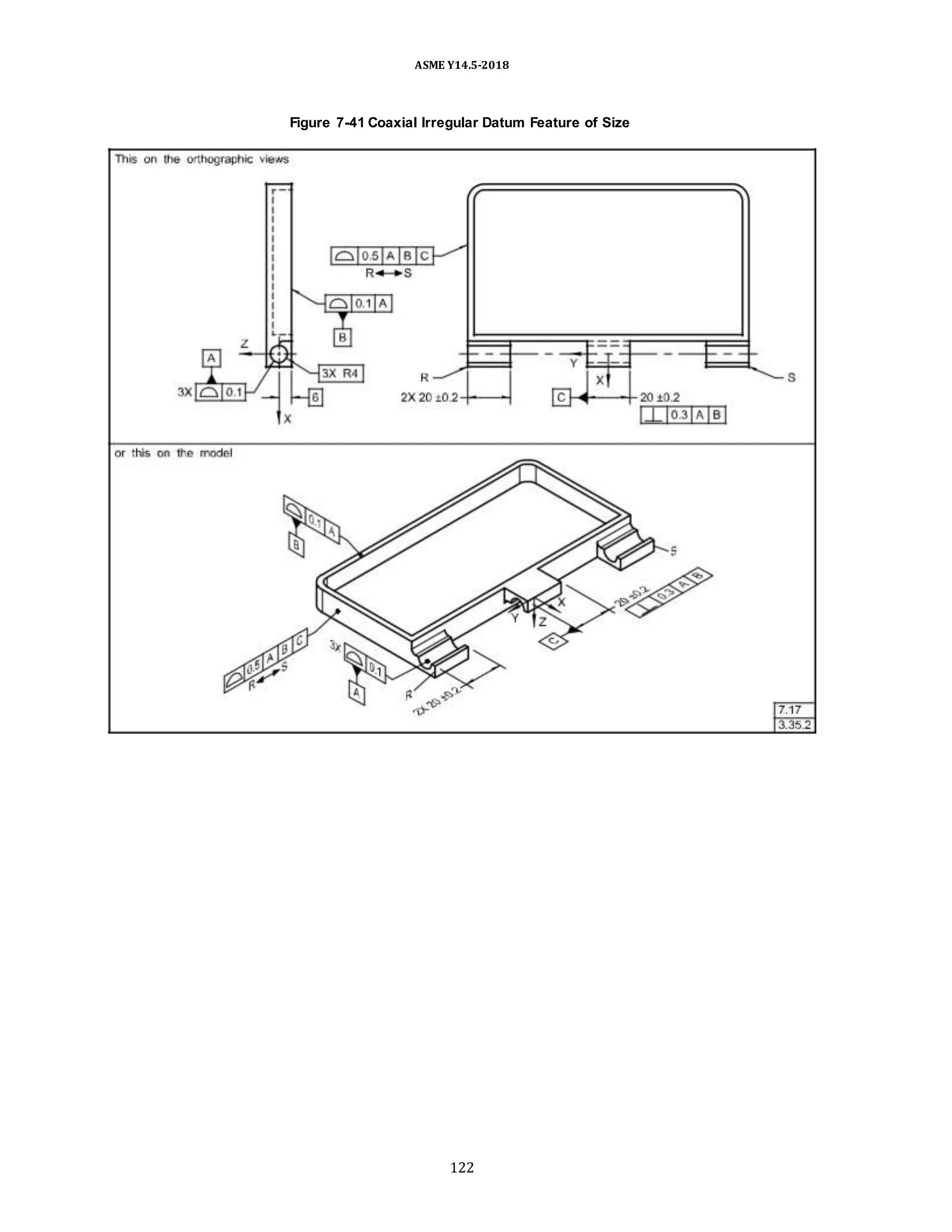 ASME Y14.5-2018
Figure 7-41 Coaxial Irregular Datum Feature of Size
122
 