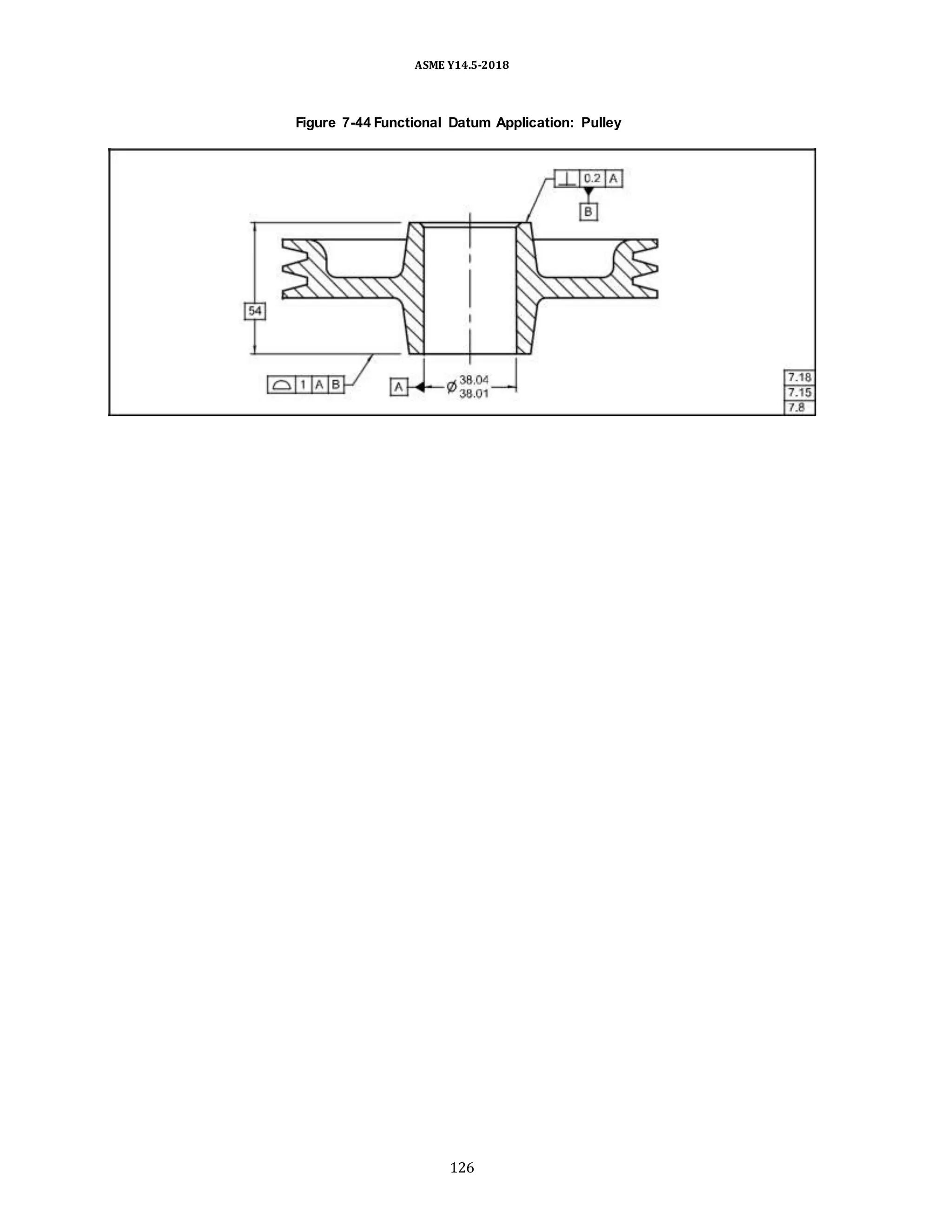 ASME Y14.5-2018
Figure 7-44 Functional Datum Application: Pulley
126
 
