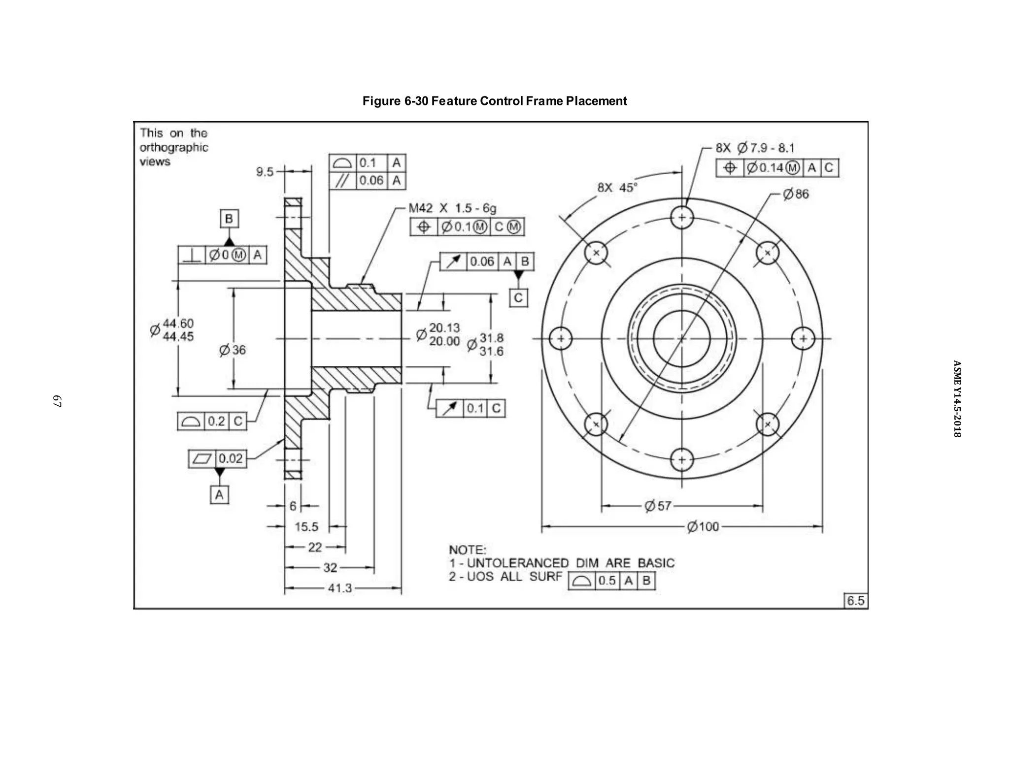 Figure 6-30 Feature Control Frame Placement
67
ASME
Y14.5-2018
 