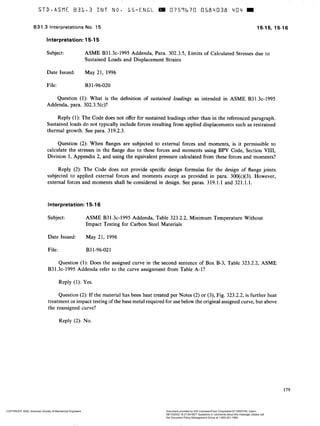 Asme b31.3 interpretation | PDF