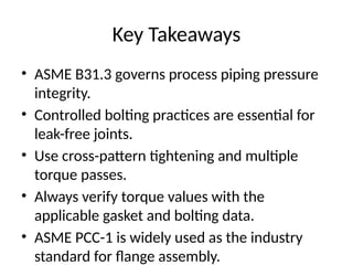 Comprehensive Guide to ASME B31.3 Flange Bolted Connections and Torque ...