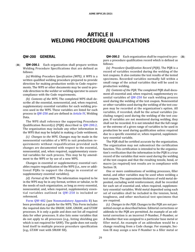 ASME BPVC 2021 Section IX Qualification Standard for Welding, Brazing, and Fusing Procedures