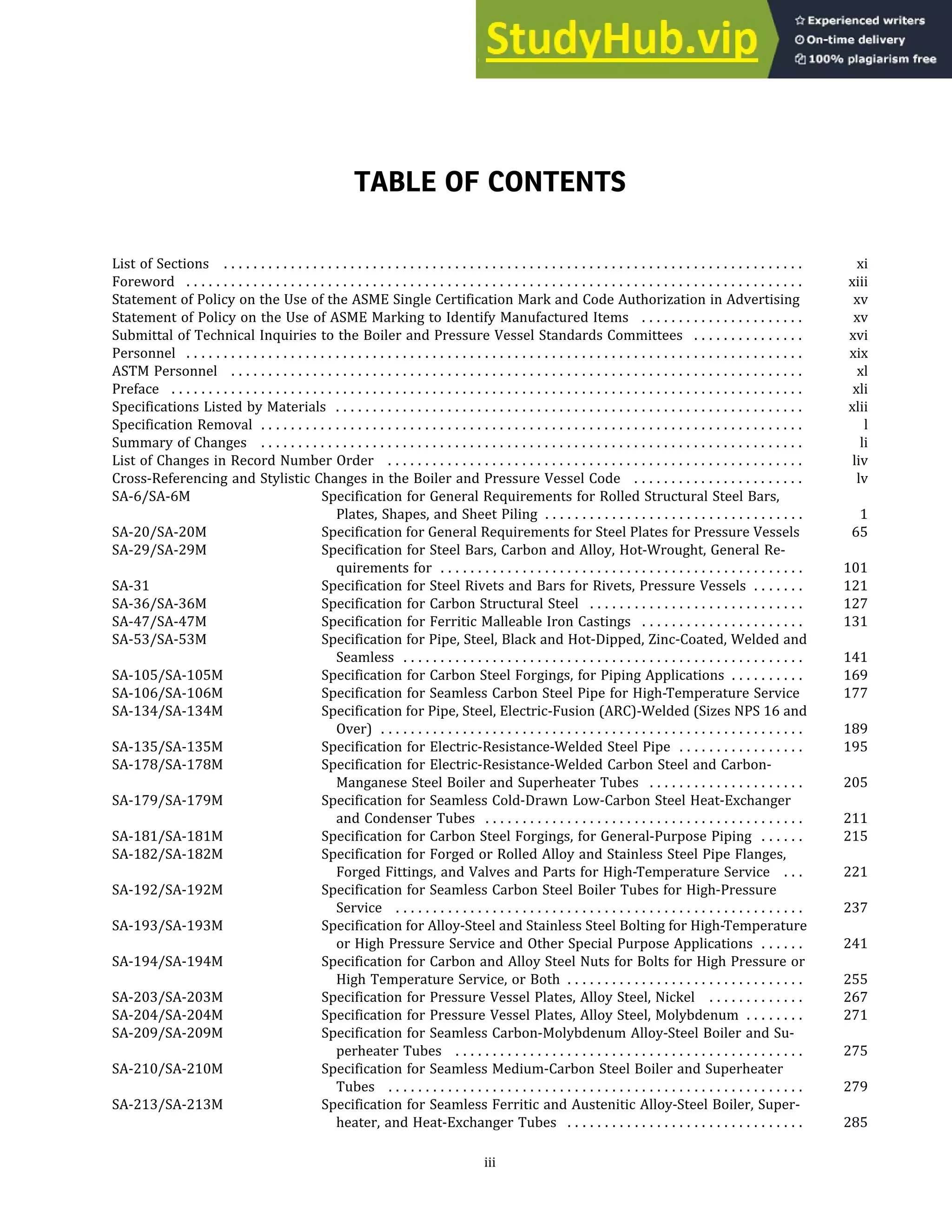 ASME BPVC Section II Materials Part A Ferrous Material Specifications ...