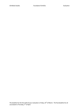 AS Media Coursework Evaluation