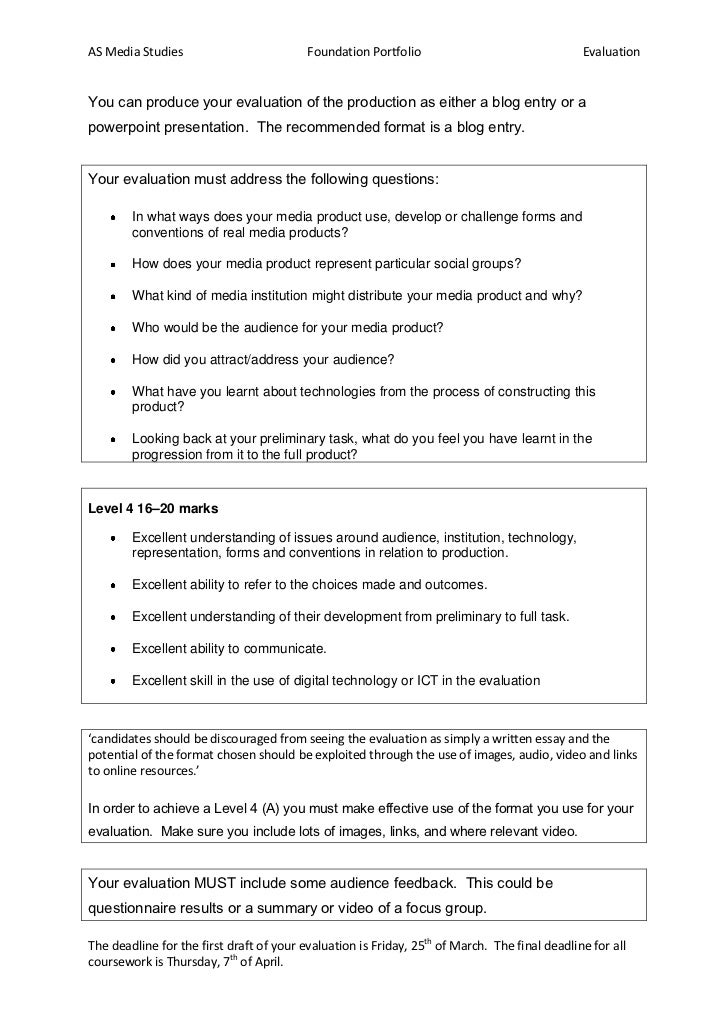 As media evaluation coursework