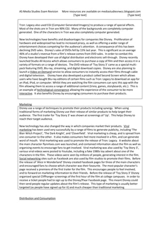 AS Media Studies Exam Revision