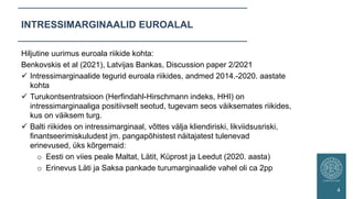Hiljutine uurimus euroala riikide kohta:
Benkovskis et al (2021), Latvijas Bankas, Discussion paper 2/2021
 Intressimargi...