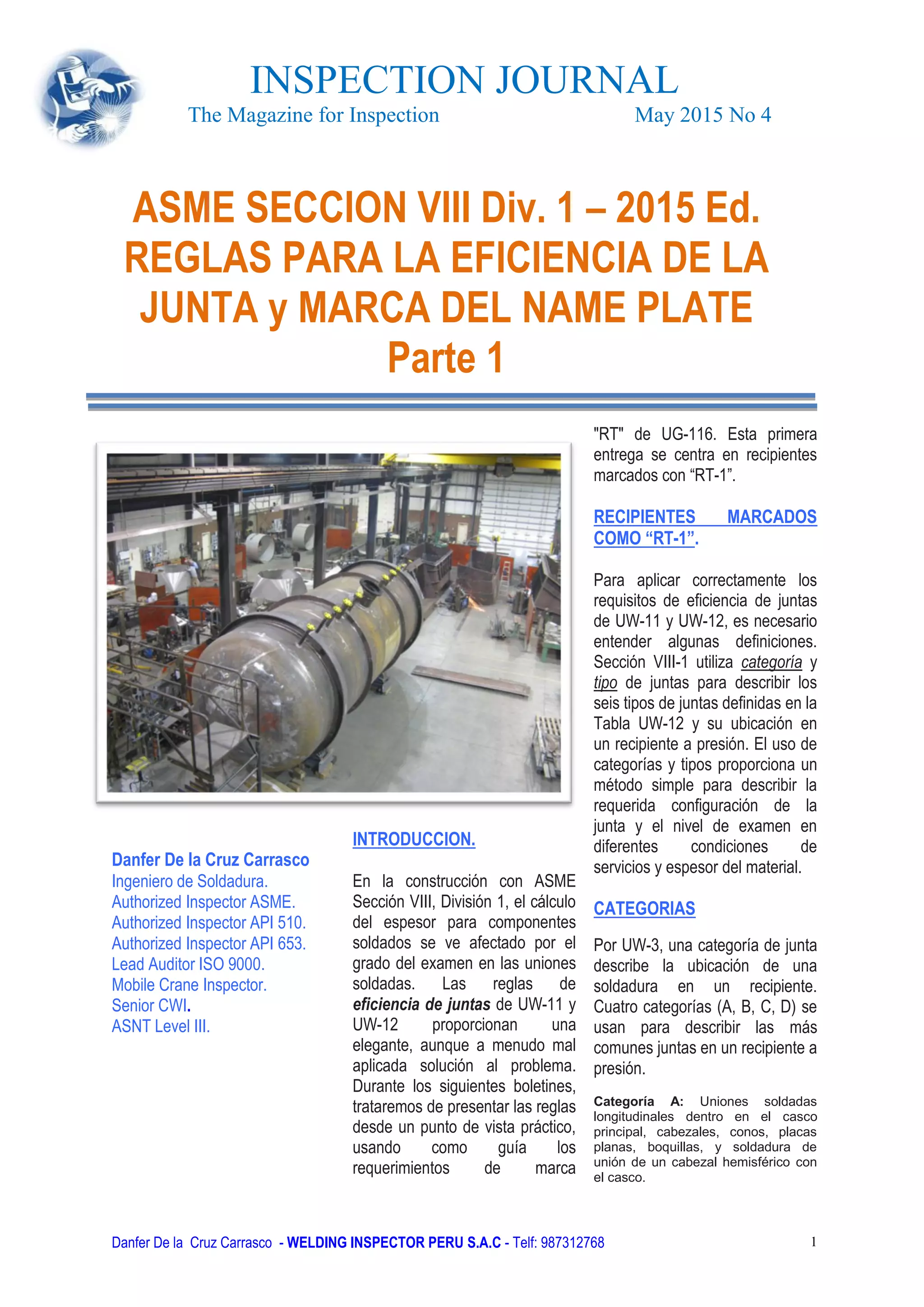 Asme rt y eficiencias de juntas parte 1 | PDF