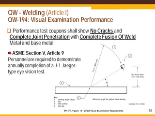 Translucent Visual Testing Asme asme section 9 of this article has a lot | PDF