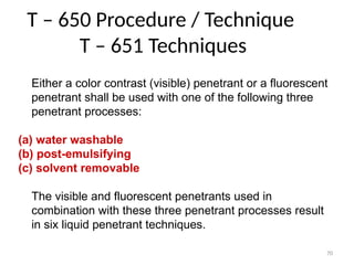 Translucent Visual Testing Asme ASME Sec V New - NON destructive testing | PPTX