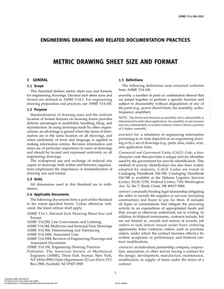 ASME Y14.1M-2005: Metric Drawing Sheet Size and Format Standards | PDF