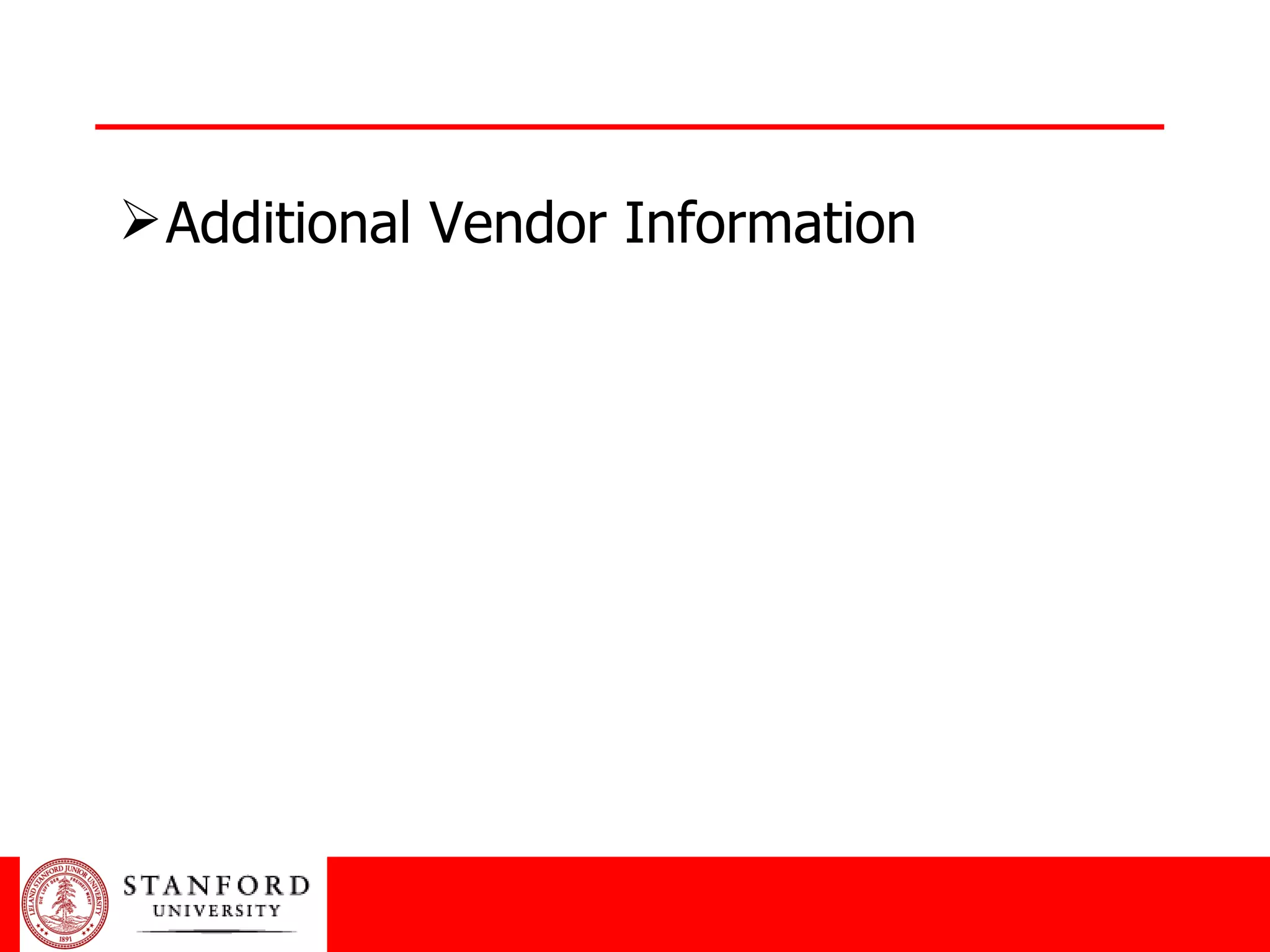 Additional Vendor Information 