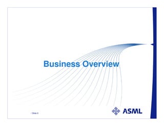Business Overview




/ Slide 6
 