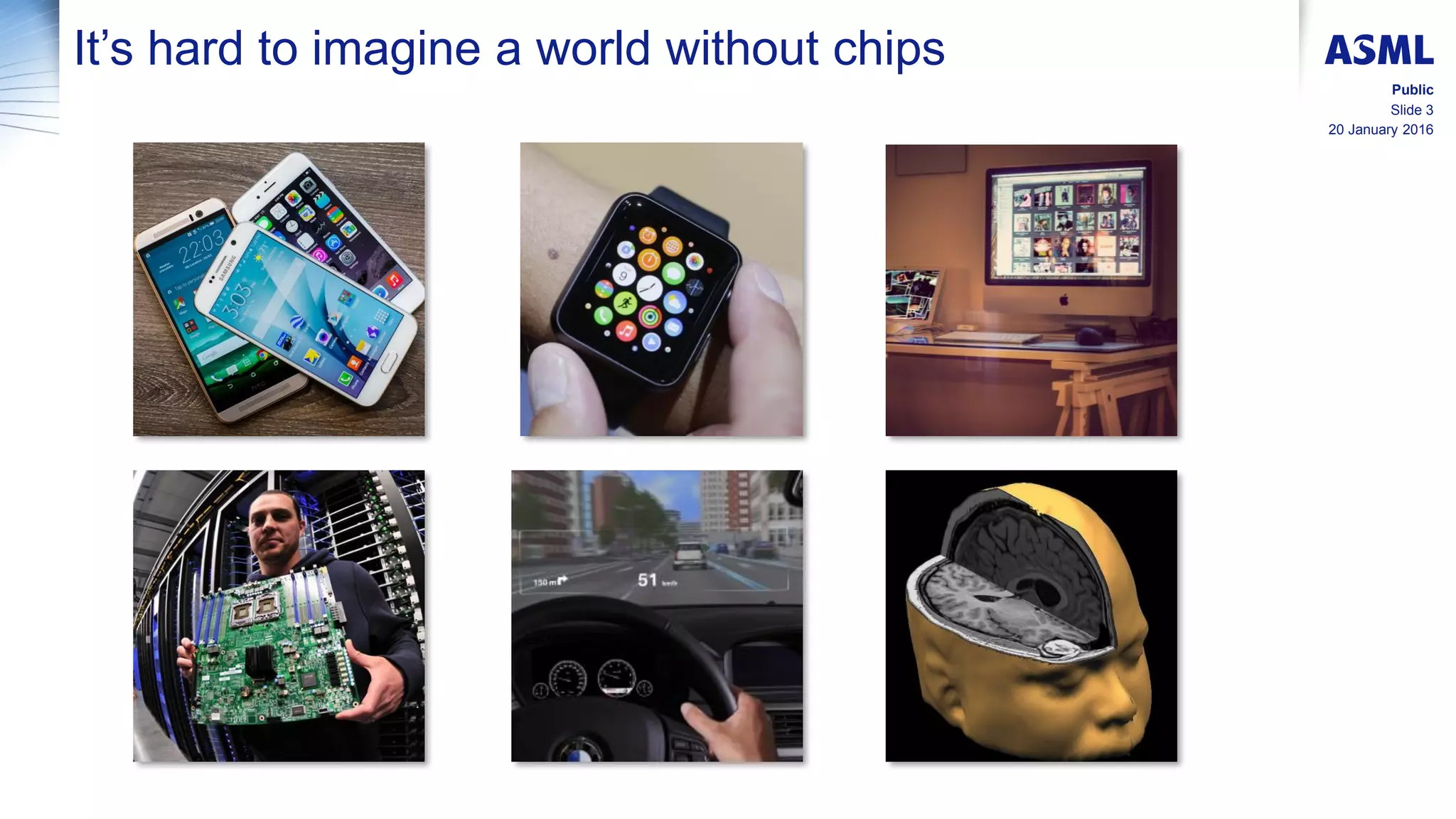 20 January 2016
Slide 3
Public
It’s hard to imagine a world without chips
 