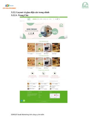 DOM107-Seo& Marketing trên công cụ tìm kiếm
3.2.2. Layout và giao diện các trang chính
3.2.2.1. Trang Chủ
 