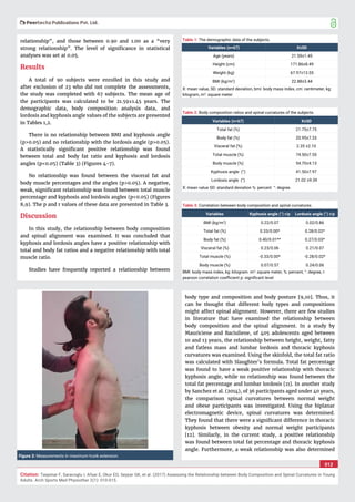 Assessing the Relationship between Body Composition and Spinal ...