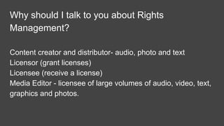 About Henrik de Gyor
Consultant - Another DAM Consultancy
Podcaster - 4 podcast series
Writer - blogs and books
Startup Advisor
previously
Photographer
Media Editor
(not a Lawyer)*
* None of this presentation is legal advice. Seek legal counsel when necessary.
 