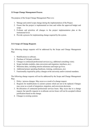 Service Scope Change ASMS Project Plan | PDF