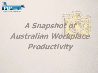 1 
A Snapshot of 
Australian Workplace 
Productivity 
 