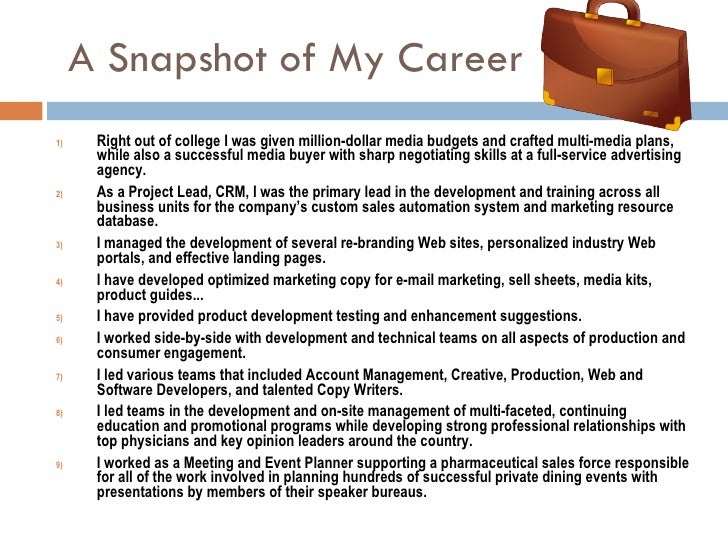 A Snapshot Of My Career...Dawn O