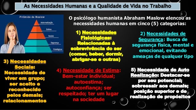 As Necessidades Humanas e a Qualidade de Vida no Trabalho 2 as necessidades humanas e a qualidade de vida no trabalho 1 638