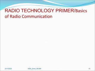 RADIO TECHNOLOGY PRIMER/Basics
of Radio Communication
2/17/2023 15
ASN_Unit-I_MVSR
 