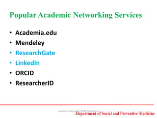 Academic Networking | PPTX
