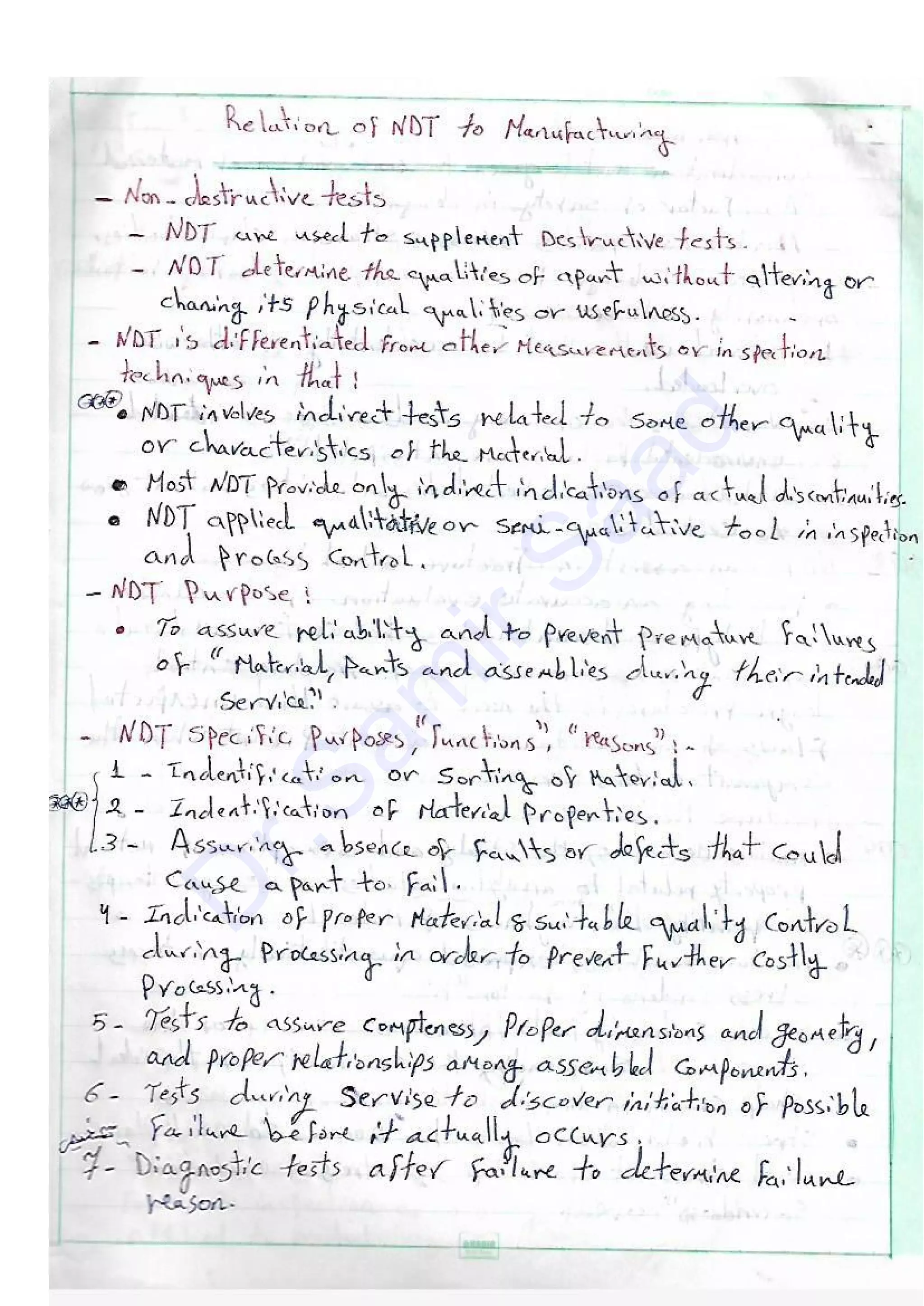 ASNT Basic Level III Notes Part I- Dr. Samir Saad (Handwriting) | PDF