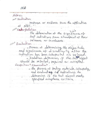 ASNT Basic Level III Notes Part III- Dr. Samir Saad (Handwriting) 