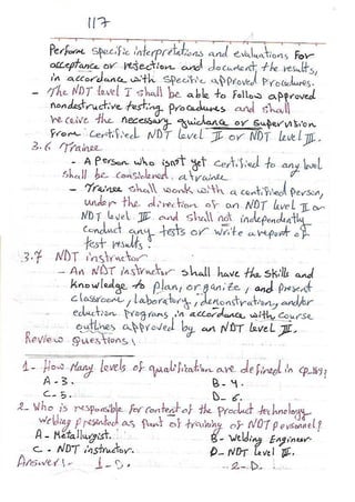 ASNT Basic Level III Notes Part III- Dr. Samir Saad (Handwriting) 