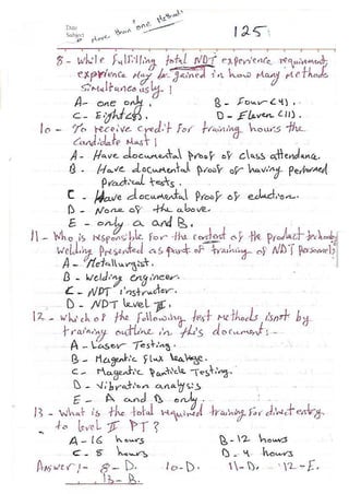 ASNT Basic Level III Notes Part III- Dr. Samir Saad (Handwriting) 