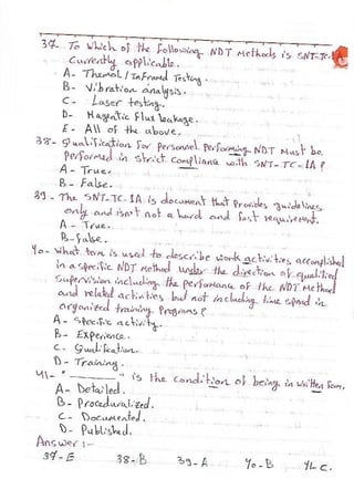 ASNT Basic Level III Notes Part III- Dr. Samir Saad (Handwriting) 
