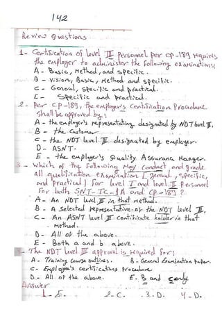 ASNT Basic Level III Notes Part III- Dr. Samir Saad (Handwriting) 