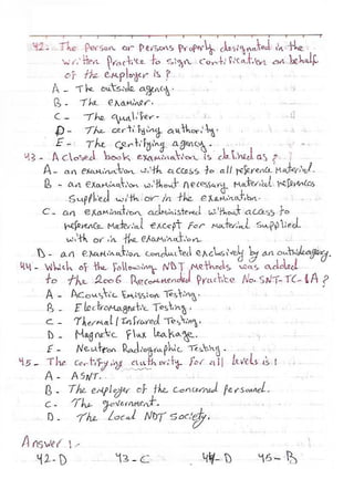 ASNT Basic Level III Notes Part III- Dr. Samir Saad (Handwriting) 