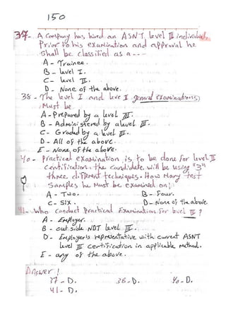 ASNT Basic Level III Notes Part III- Dr. Samir Saad (Handwriting) 