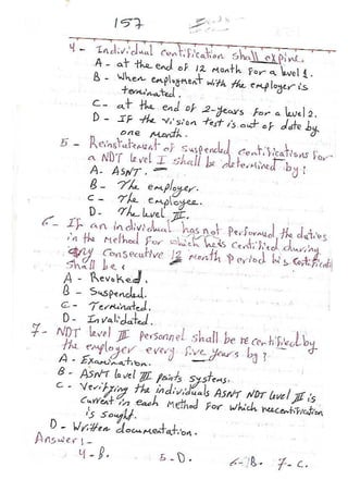 ASNT Basic Level III Notes Part III- Dr. Samir Saad (Handwriting) 