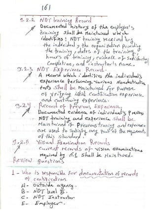 ASNT Basic Level III Notes Part III- Dr. Samir Saad (Handwriting) 
